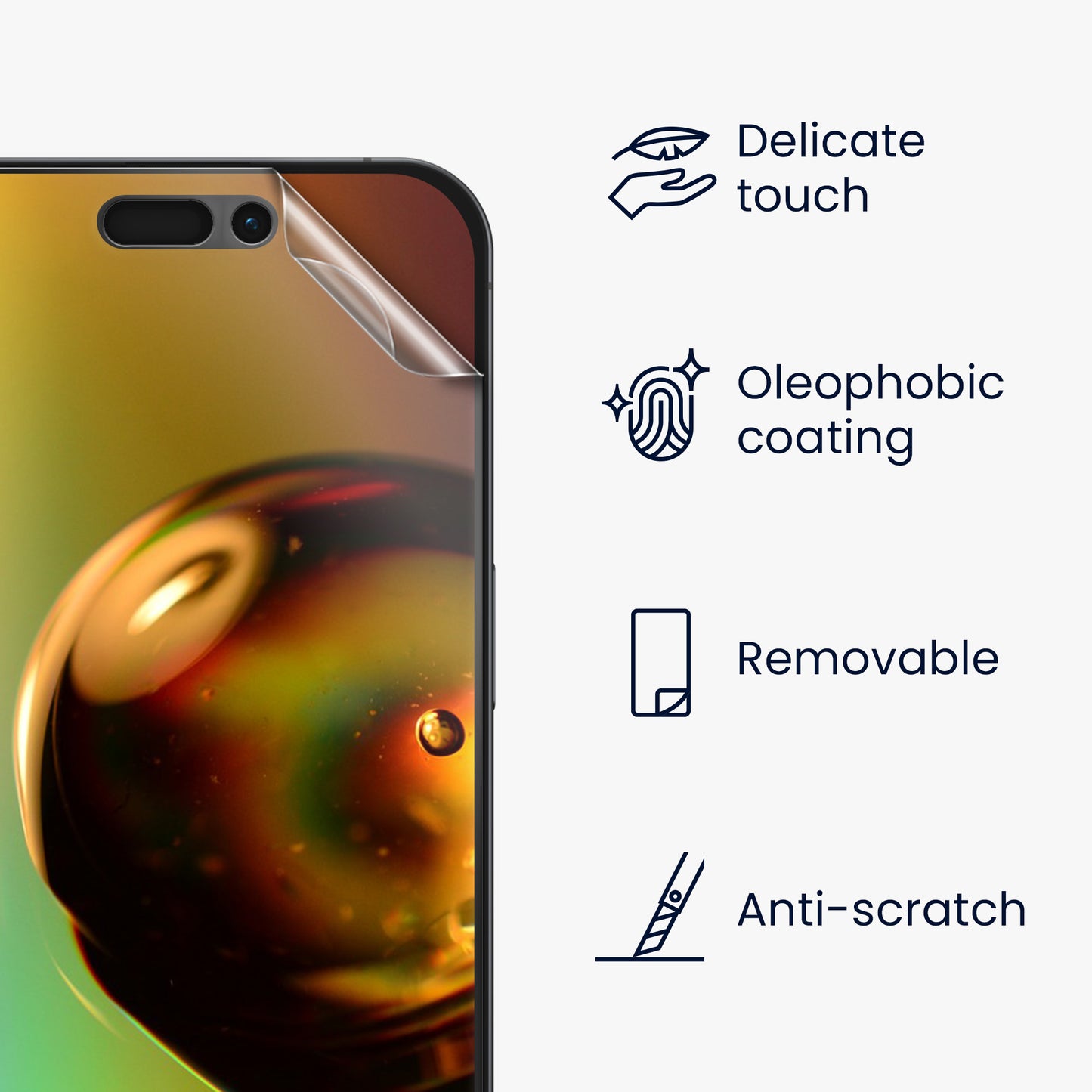 kwmobile Displayschutzfolie kompatibel mit Apple iPhone 16 Pro / iPhone 17 / iPhone 17 Pro Folie Set