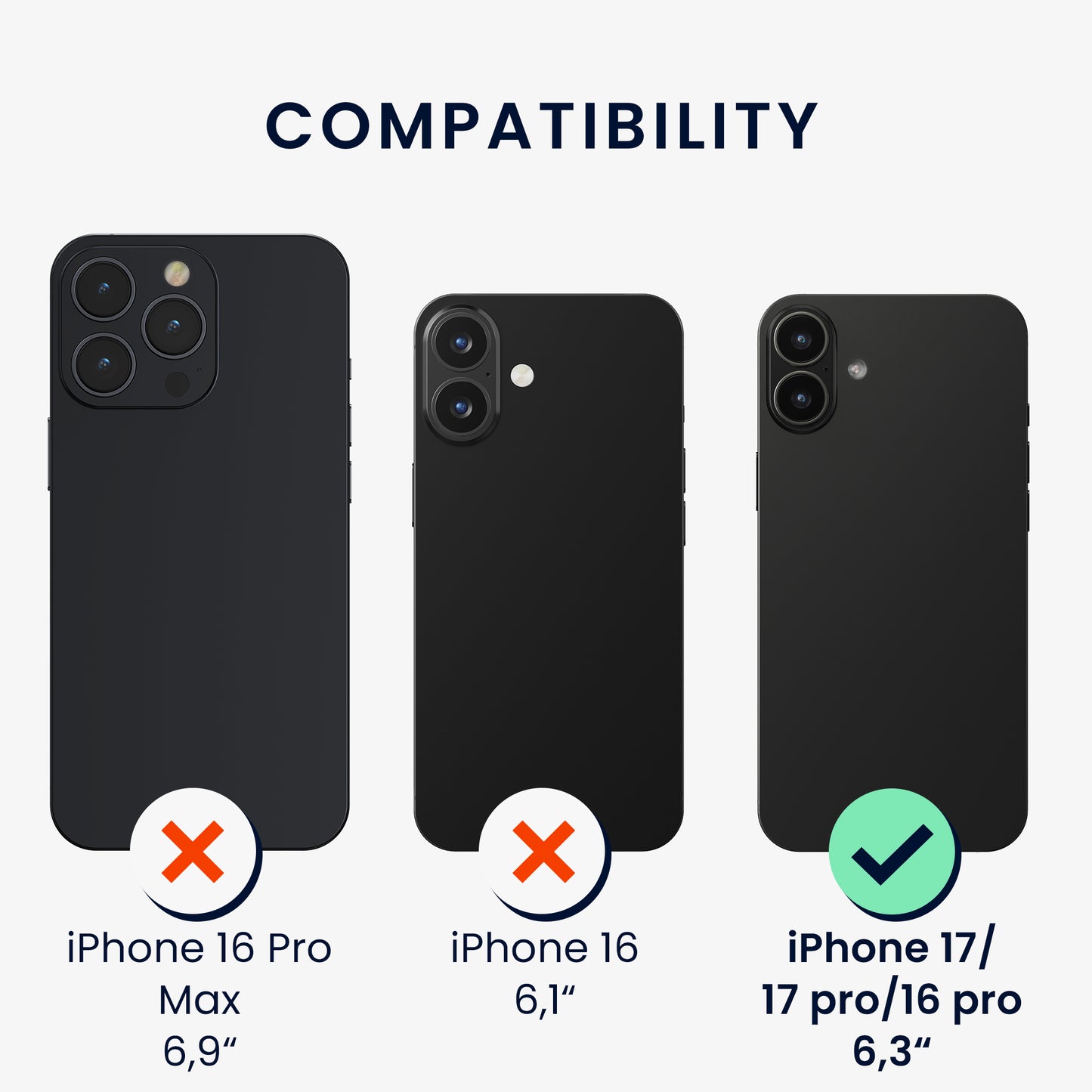 kwmobile Displayschutzfolie kompatibel mit Apple iPhone 16 Pro / iPhone 17 / iPhone 17 Pro Folie Set