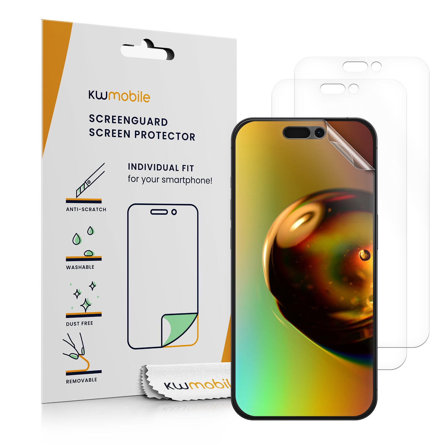 kwmobile 3x Displayschutzfolie kompatibel mit Apple iPhone 16 Pro Max / iPhone 17 Pro Max Folie - klare Schutzfolien Set in transparent Transparent  