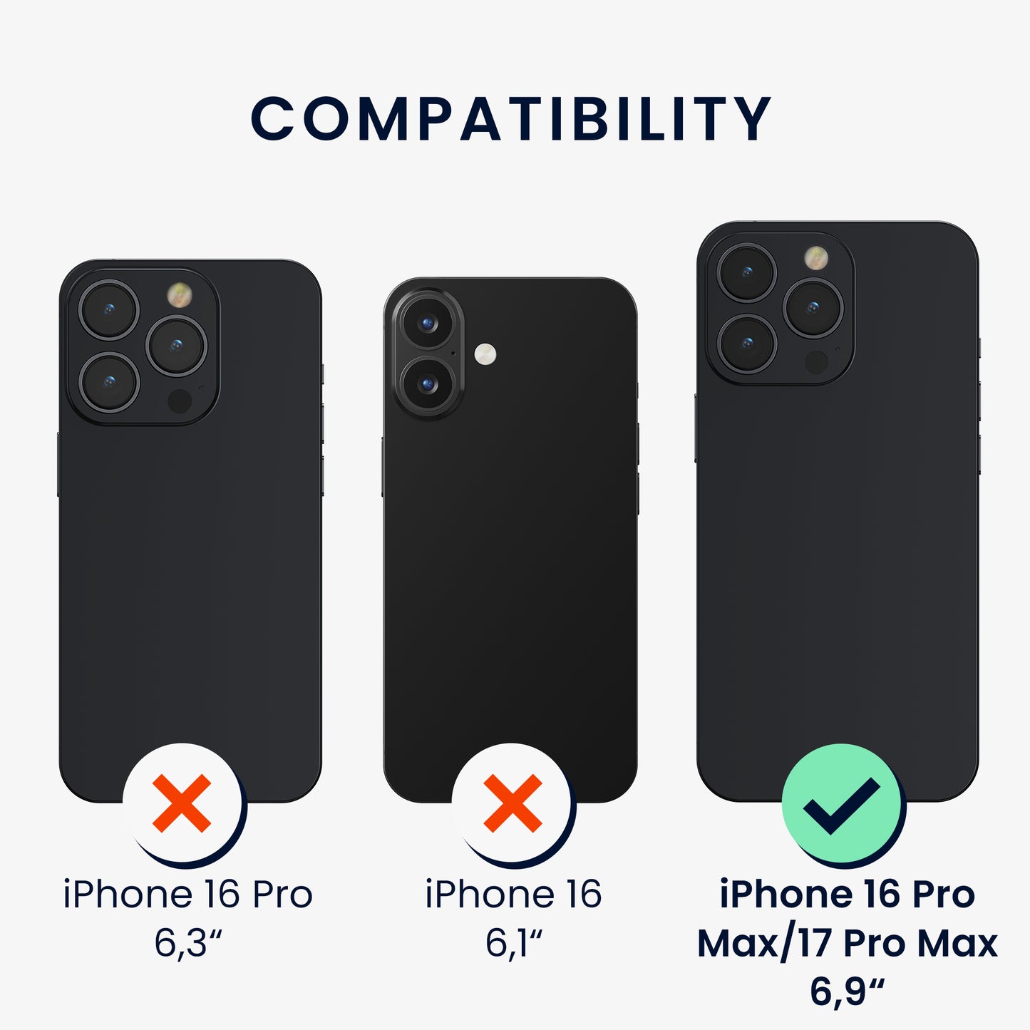 kwmobile Displayschutzfolie kompatibel mit Apple iPhone 16 Pro Max / iPhone 17 Pro Max Folie Set