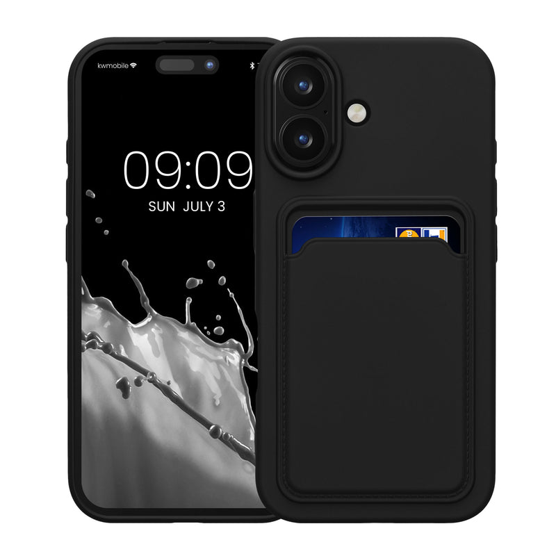 kwmobile Handyhülle kompatibel mit Apple iPhone 16 Hülle - Handy Cover mit Fach für Karten