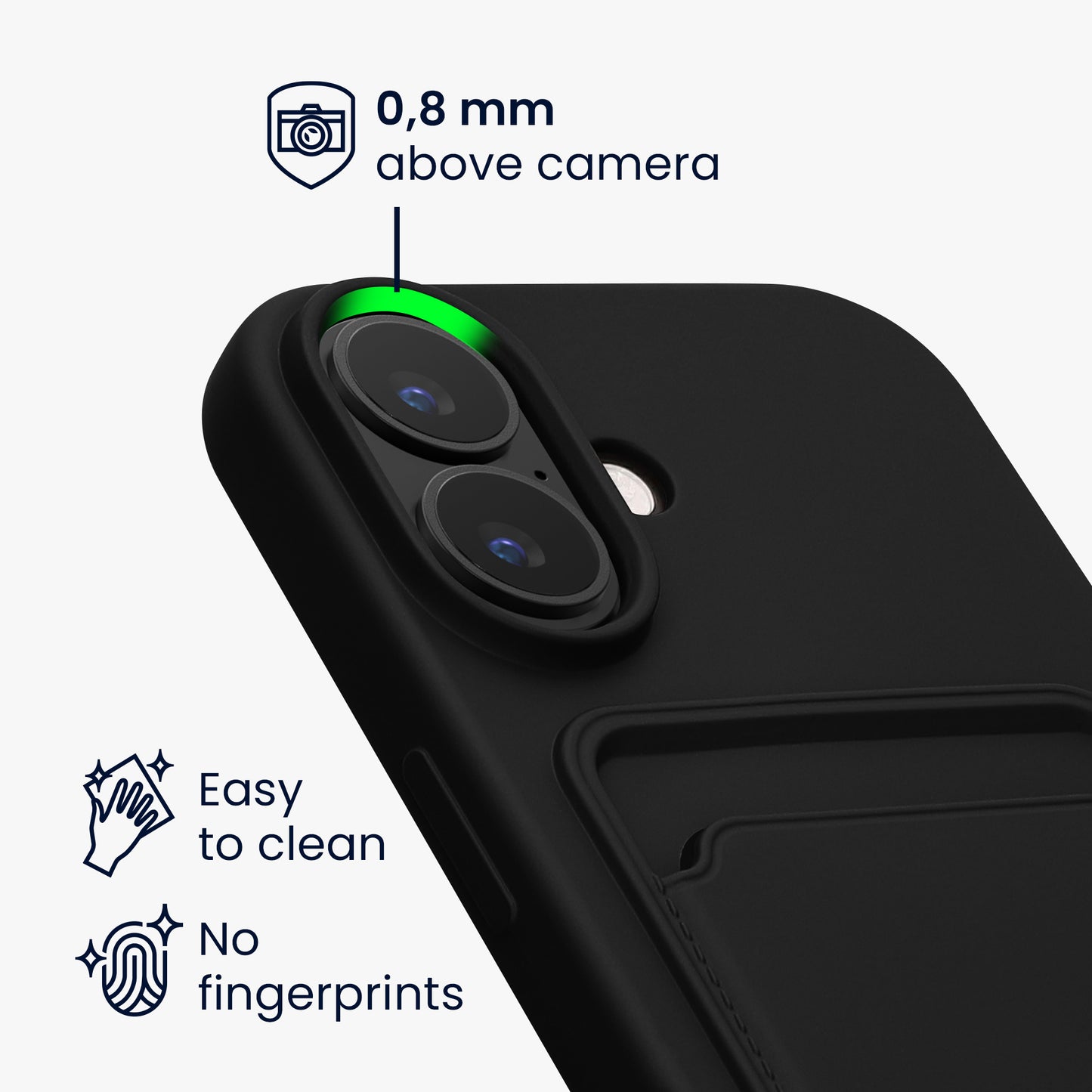 kwmobile Handyhülle kompatibel mit Apple iPhone 16 Hülle - Handy Cover mit Fach für Karten