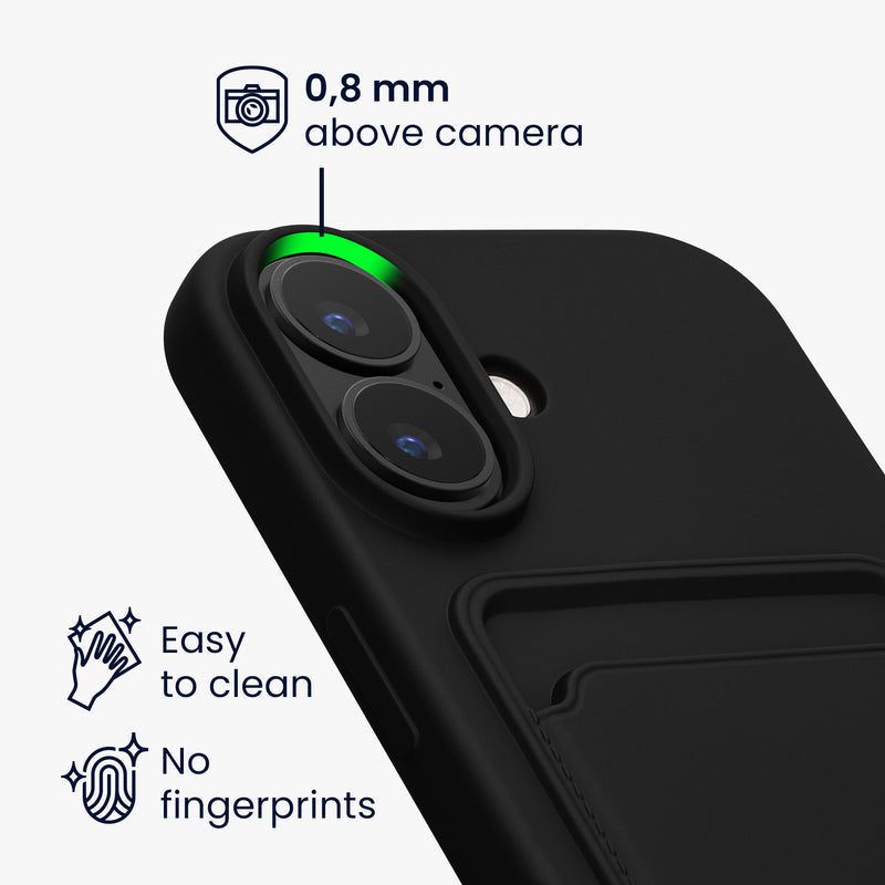 kwmobile Handyhülle kompatibel mit Apple iPhone 16 Hülle - Handy Cover mit Fach für Karten