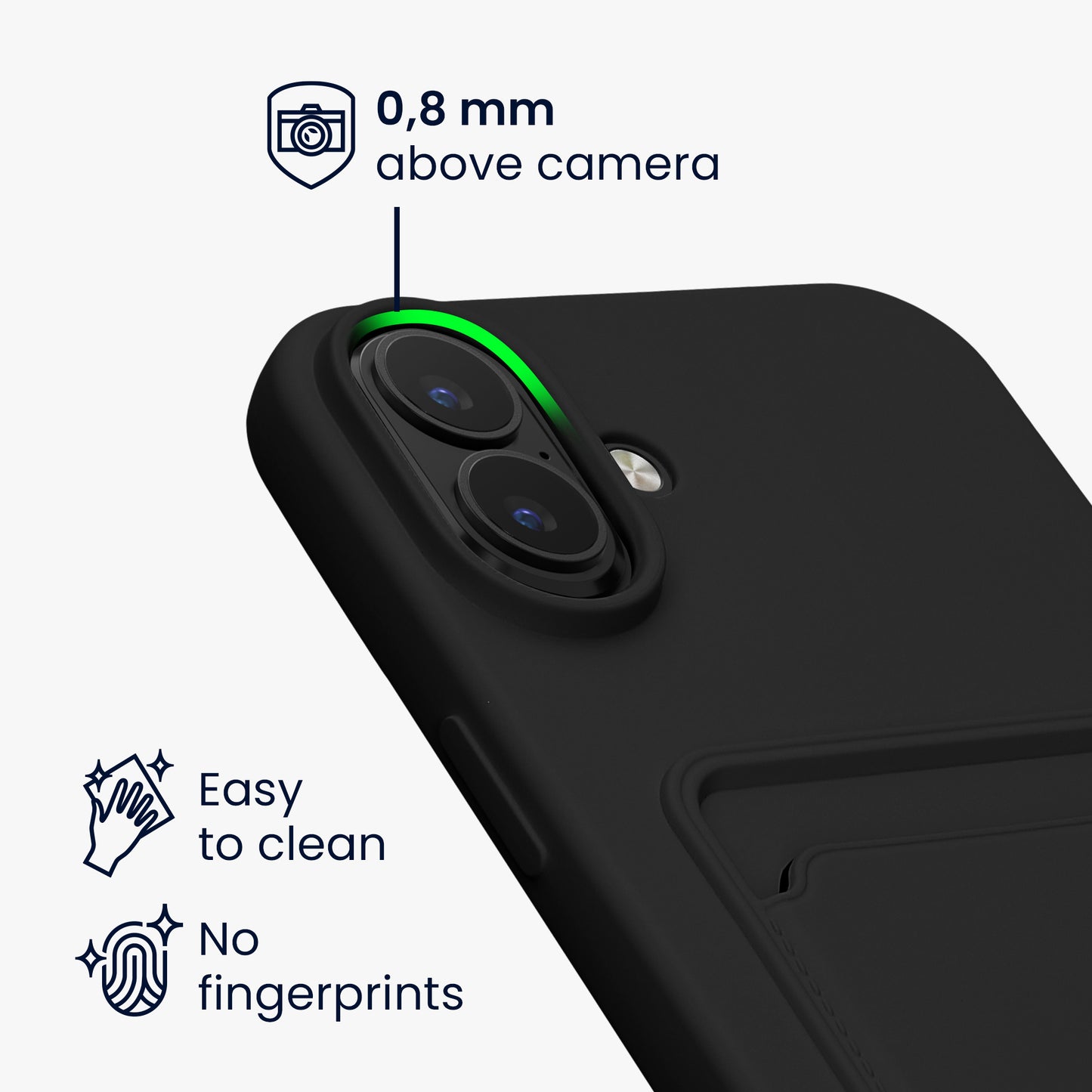 kwmobile Handyhülle kompatibel mit Apple iPhone 16 Plus Hülle - Handy Cover mit Fach für Karten