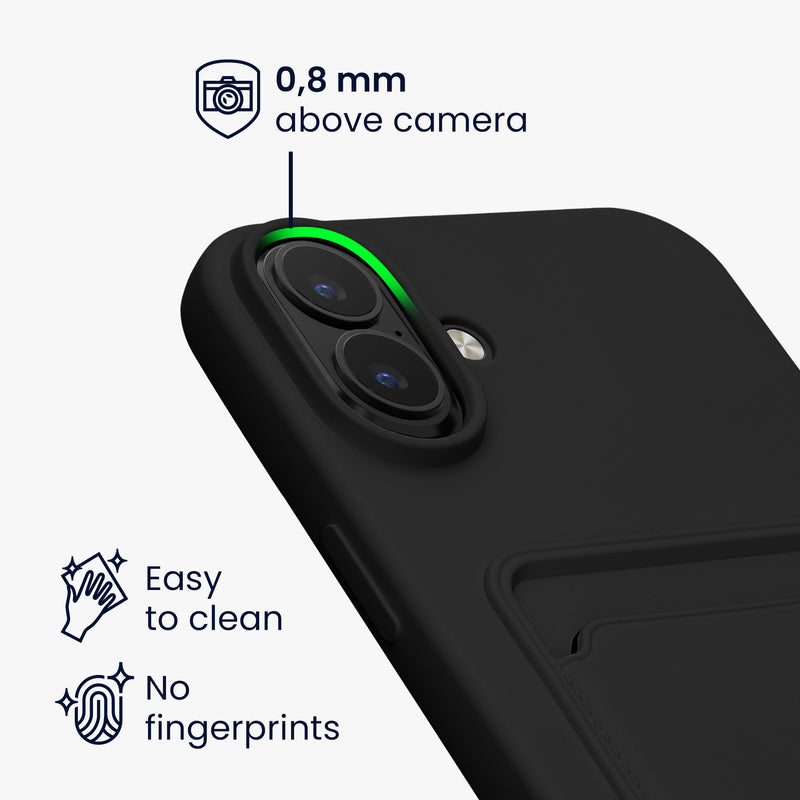 kwmobile Handyhülle kompatibel mit Apple iPhone 16 Plus Hülle - Handy Cover mit Fach für Karten