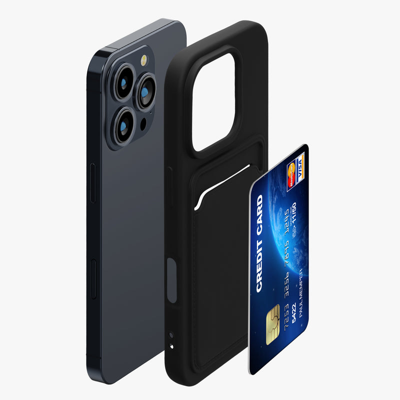 kwmobile Handyhülle kompatibel mit Apple iPhone 16 Pro Hülle - Handy Cover mit Fach für Karten