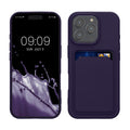 kwmobile Handyhülle kompatibel mit Apple iPhone 16 Pro Hülle - Handy Cover mit Fach für Karten - in Baltik Blau Baltik Blau  