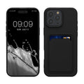 kwmobile Handyhülle kompatibel mit Apple iPhone 16 Pro Max Hülle - Handy Cover mit Fach für Karten - in Schwarz Schwarz  