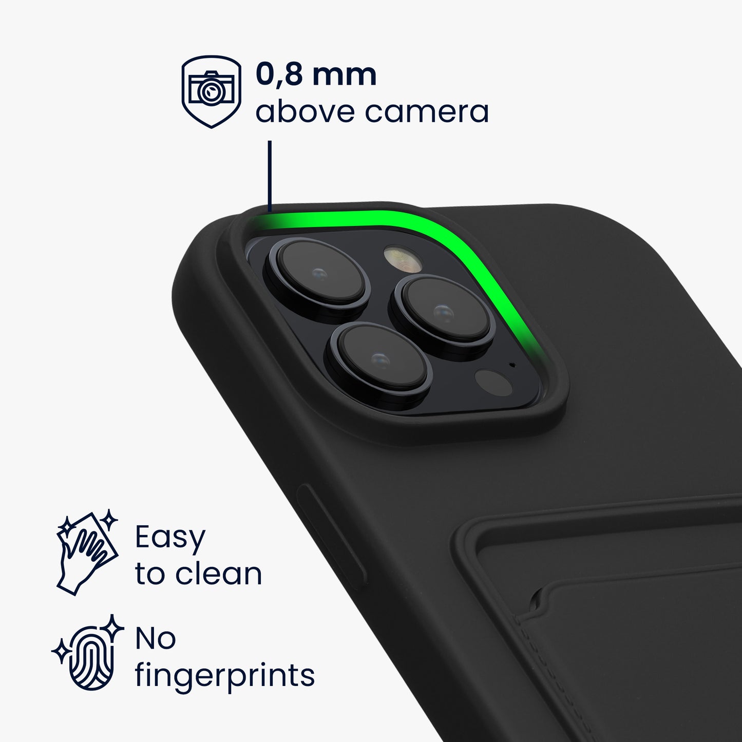 kwmobile Handyhülle kompatibel mit Apple iPhone 16 Pro Max - Handy Cover mit Fach für Karten