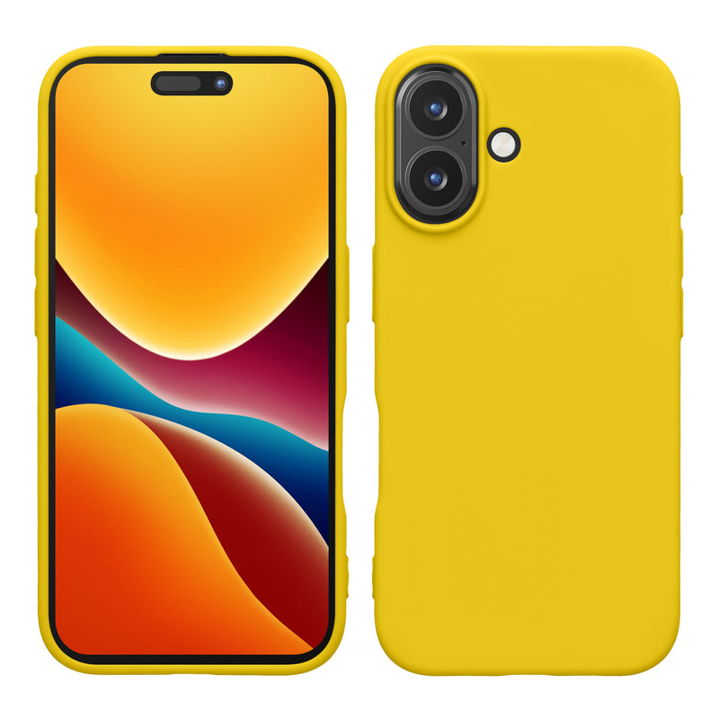 kwmobile Hülle kompatibel mit Apple iPhone 16 Hülle - weiches TPU Silikon Case - Cover geeignet für kabelloses Laden - Strahlend Gelb Strahlend Gelb  