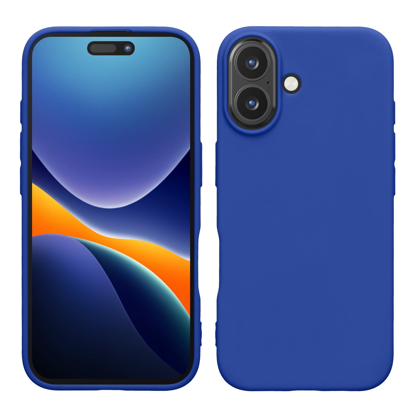 kwmobile Hülle kompatibel mit Apple iPhone 16 Hülle - weiches TPU Silikon Case - Cover geeignet für kabelloses Laden - Baltik Blau Baltik Blau  