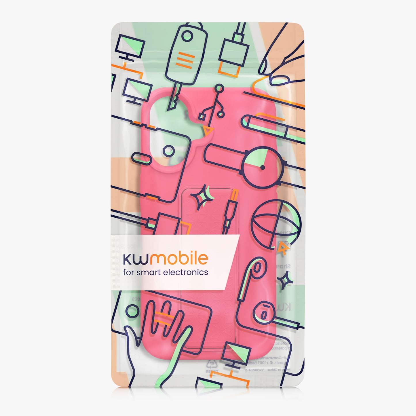 kwmobile Handyhülle für Apple iPhone 16 Hülle mit Fingerhalter und Stand Schutzhülle Cover