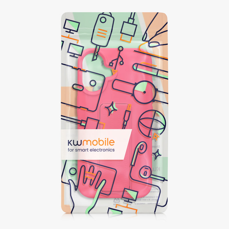 kwmobile Handyhülle für Apple iPhone 16 Hülle mit Fingerhalter und Stand Schutzhülle Cover