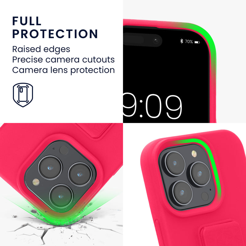 kwmobile Handyhülle für Apple iPhone 16 Pro Hülle mit Fingerhalter und Stand Schutzhülle Cover