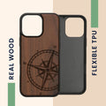 kwmobile Hülle kompatibel mit Apple iPhone 16 Pro Max Handy Cover TPU Handyhülle Kompass Vintage