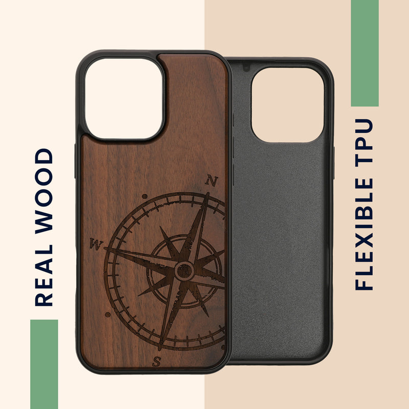 kwmobile Hülle kompatibel mit Apple iPhone 16 Pro Max Handy Cover TPU Handyhülle Kompass Vintage