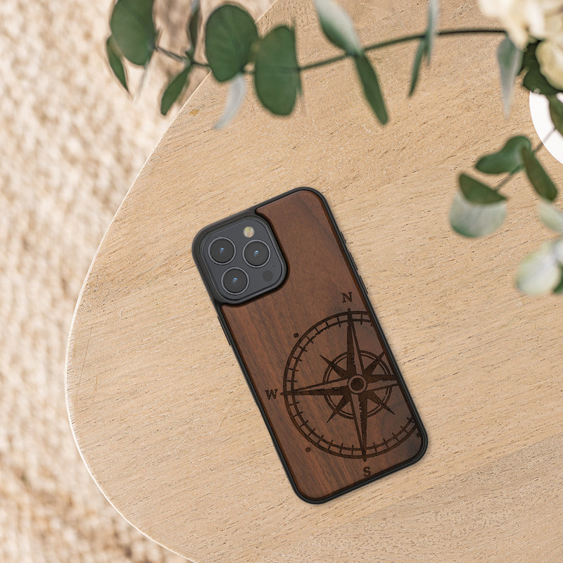 kwmobile Hülle kompatibel mit Apple iPhone 16 Pro Max Handy Cover TPU Handyhülle Kompass Vintage