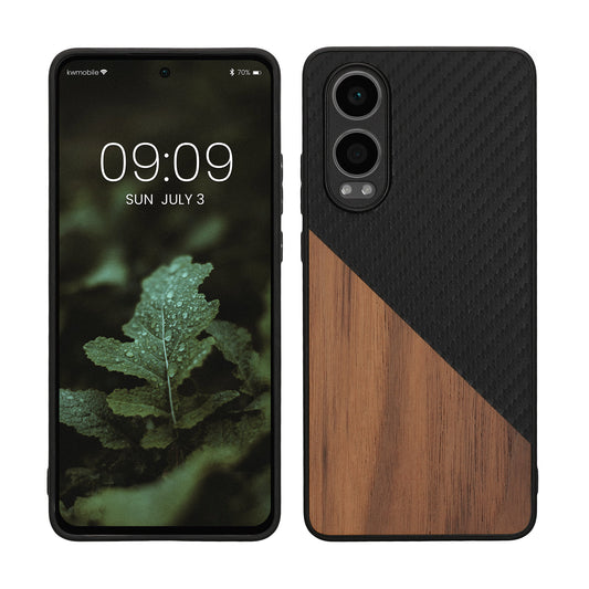 kwmobile Hülle kompatibel mit OnePlus Nord CE 4 Lite 5G - Handyhülle - Handy Schutzhülle - Smartphone Cover - Dunkelbraun Schwarz Dunkelbraun  