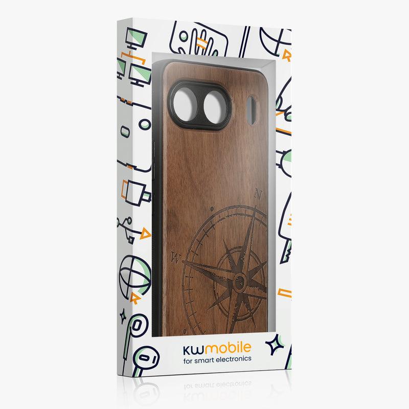 kwmobile Hülle kompatibel mit OnePlus Nord 4 5G Handy Cover TPU Handyhülle Kompass Vintage