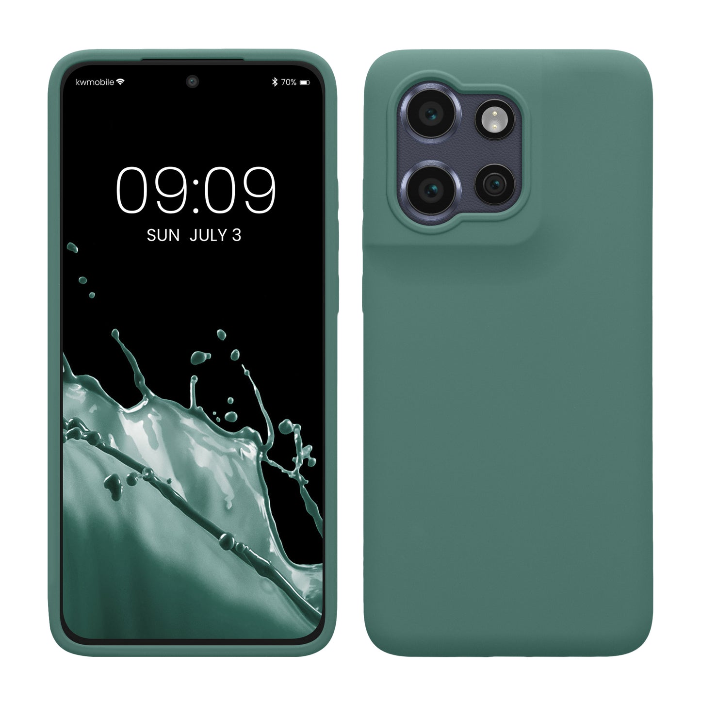 kwmobile Hülle kompatibel mit Motorola Edge 60 Neo / Edge 50 Neo / ThinkPhone 25 Hülle - Silikon Handy Case - Handyhülle weiche Oberfläche - kabelloses Laden - Tannengrün Tannengrün  