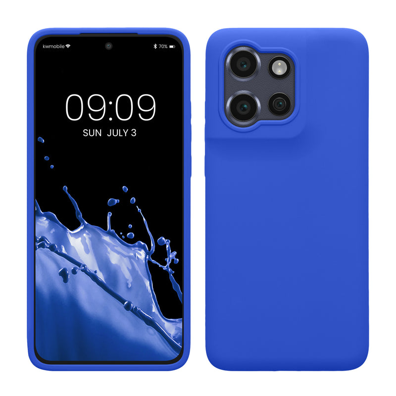 kwmobile Hülle kompatibel mit Motorola Edge 60 Neo / Edge 50 Neo / ThinkPhone 25 Hülle - Silikon Handy Case - Handyhülle weiche Oberfläche - kabelloses Laden - Baltik Blau Baltik Blau  