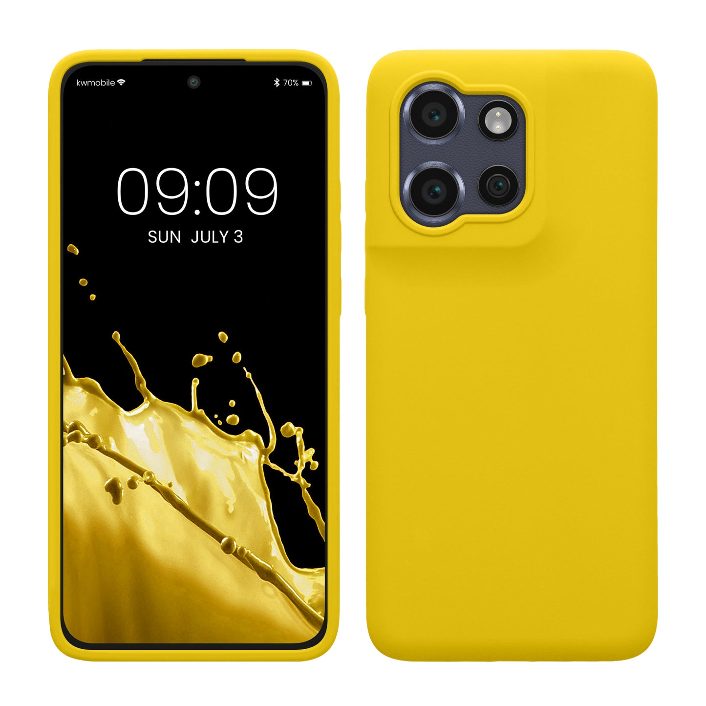kwmobile Hülle kompatibel mit Motorola Edge 60 Neo / Edge 50 Neo / ThinkPhone 25 Hülle - Silikon Handy Case - Handyhülle weiche Oberfläche - kabelloses Laden - Strahlend Gelb Strahlend Gelb  