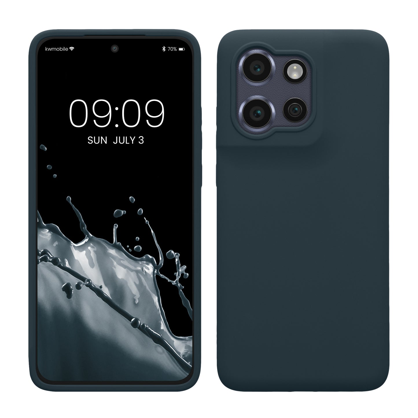 kwmobile Hülle kompatibel mit Motorola Edge 60 Neo / Edge 50 Neo / ThinkPhone 25 Hülle - Silikon Handy Case - Handyhülle weiche Oberfläche - kabelloses Laden - Dunkler Schiefer Dunkler Schiefer  