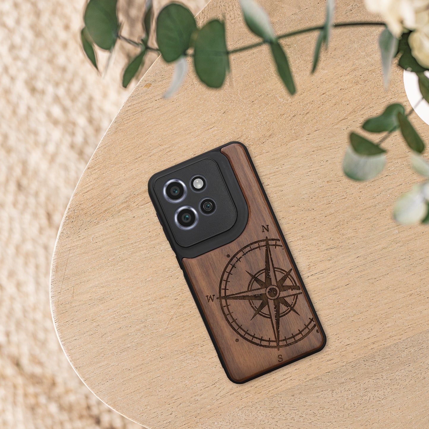 kwmobile Hülle kompatibel mit Motorola Edge 60 Neo / Edge 50 Neo / ThinkPhone 25 Hülle - Handy Cover - TPU Handyhülle Kompass Vintage
