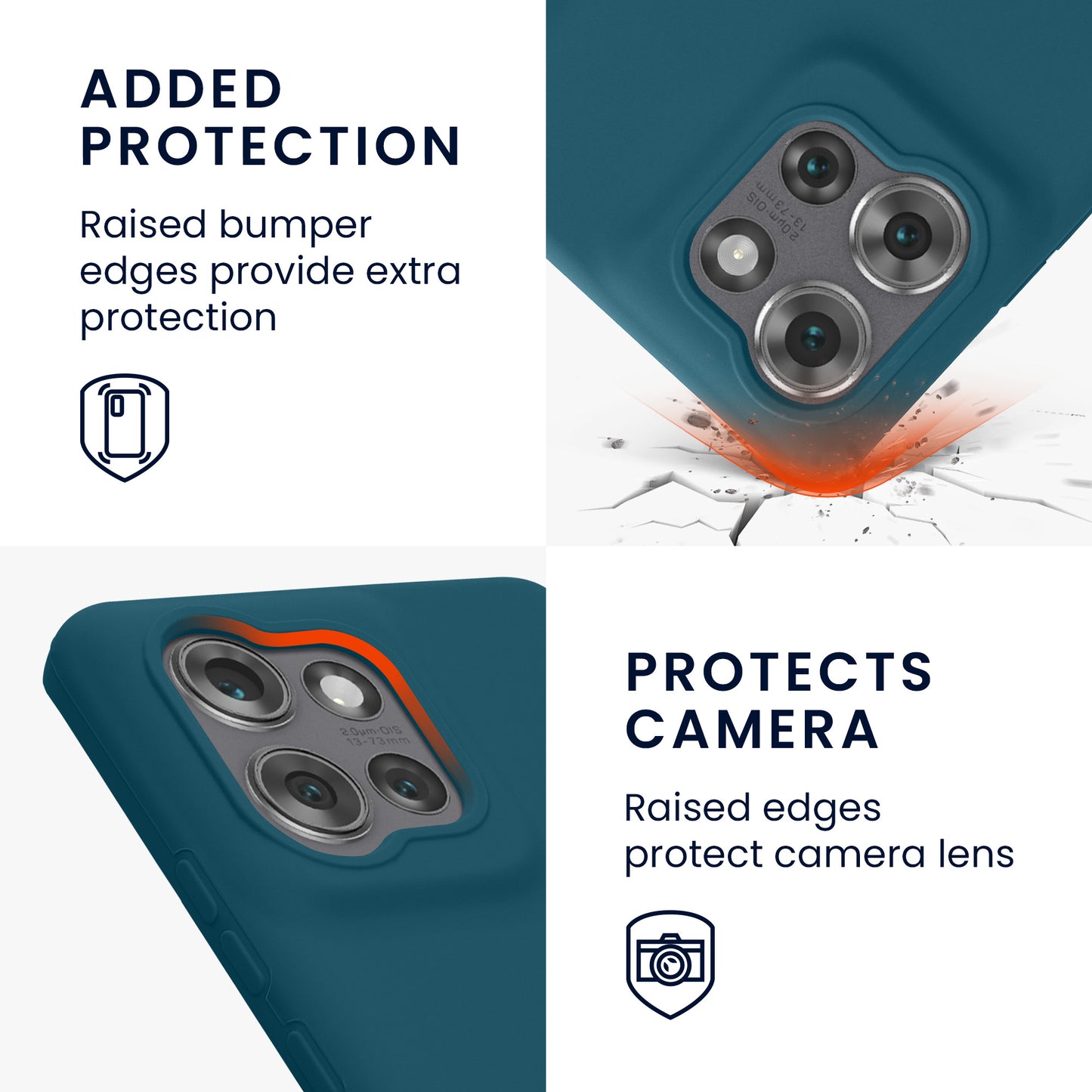 kwmobile Handyhülle für Motorola Edge 50 Hülle - Case Silikon - Kabelloses Laden - Schutzhülle Cover