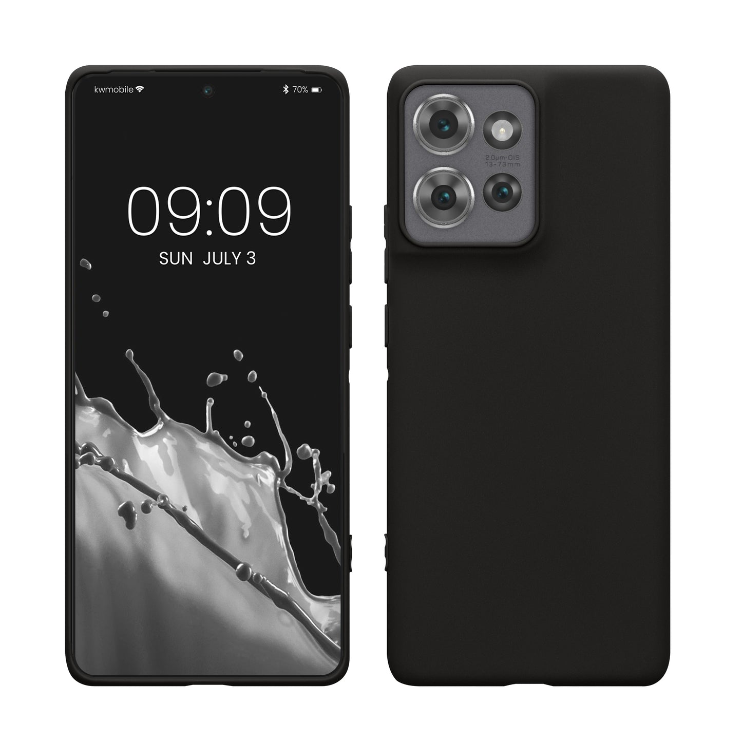 kwmobile Hülle kompatibel mit Motorola Edge 50 Hülle - weiches TPU Silikon Case - Cover geeignet für kabelloses Laden - Schwarz matt Schwarz matt  
