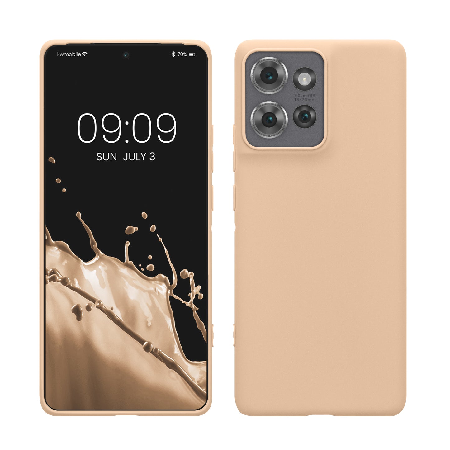 kwmobile Hülle kompatibel mit Motorola Edge 50 Hülle - weiches TPU Silikon Case - Cover geeignet für kabelloses Laden - Pastell Pfirsich Pastell Pfirsich  