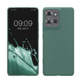 kwmobile Hülle kompatibel mit Motorola Edge 50 Hülle - weiches TPU Silikon Case - Cover geeignet für kabelloses Laden - Tannengrün Tannengrün  