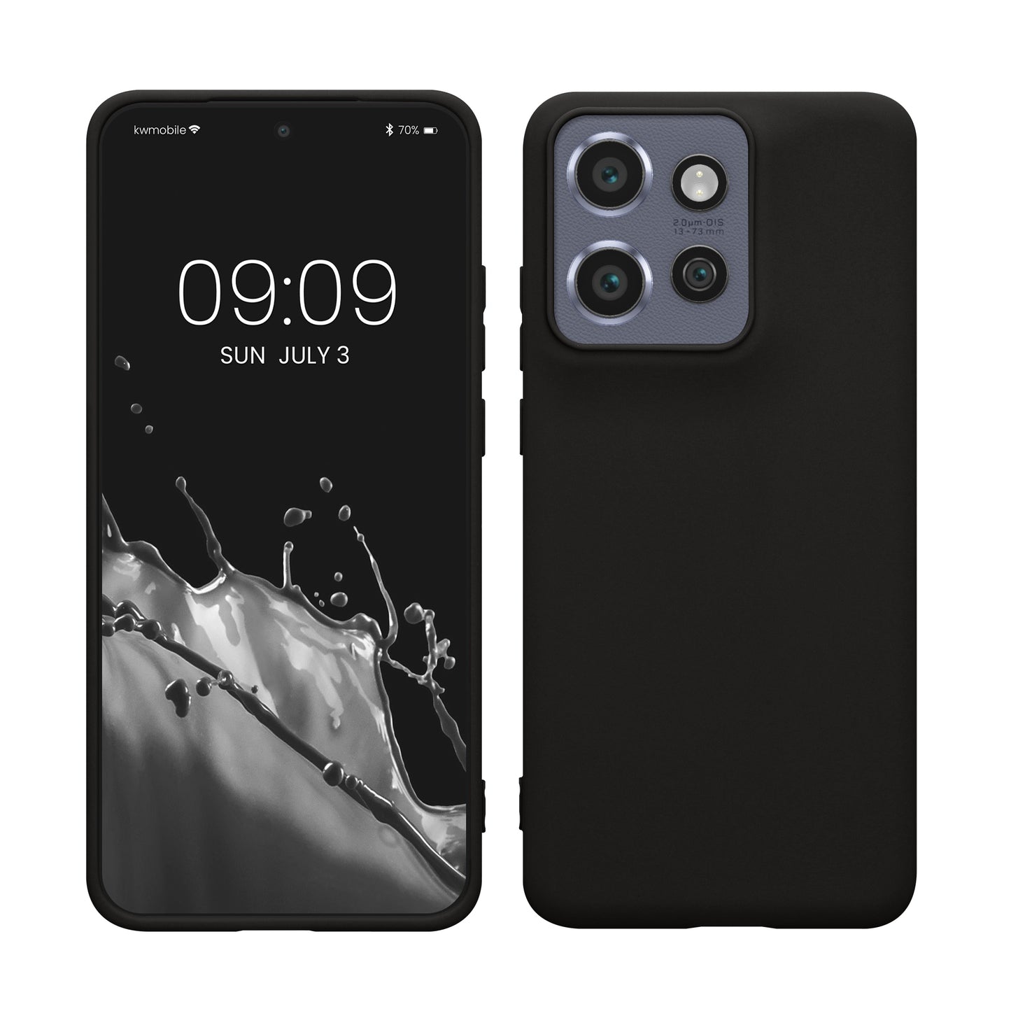 kwmobile Hülle kompatibel mit Motorola Edge 60 Neo / Edge 50 Neo / ThinkPhone 25 Hülle - weiches TPU Silikon Case - Cover geeignet für kabelloses Laden - Schwarz matt Schwarz matt  