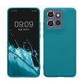 kwmobile Hülle kompatibel mit Motorola Edge 60 Neo / Edge 50 Neo / ThinkPhone 25 Hülle - weiches TPU Silikon Case - Cover geeignet für kabelloses Laden - Petrol Petrol  