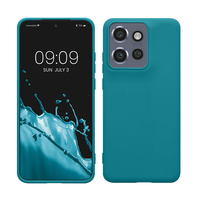 kwmobile Hülle kompatibel mit Motorola Edge 60 Neo / Edge 50 Neo / ThinkPhone 25 Hülle - weiches TPU Silikon Case - Cover geeignet für kabelloses Laden - Petrol Petrol  