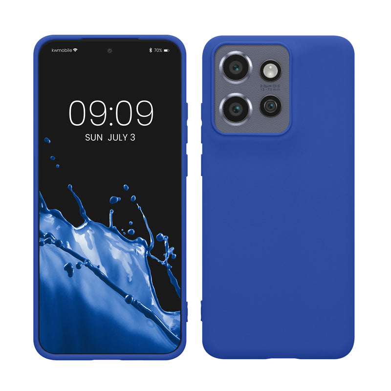 kwmobile Hülle kompatibel mit Motorola Edge 60 Neo / Edge 50 Neo / ThinkPhone 25 Hülle - weiches TPU Silikon Case - Cover geeignet für kabelloses Laden - Baltik Blau Baltik Blau  
