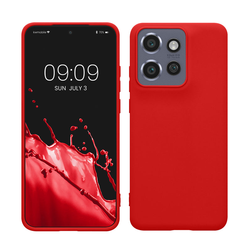 kwmobile Hülle kompatibel mit Motorola Edge 60 Neo / Edge 50 Neo / ThinkPhone 25 Hülle - weiches TPU Silikon Case - Cover geeignet für kabelloses Laden - Klassisch Rot Klassisch Rot  