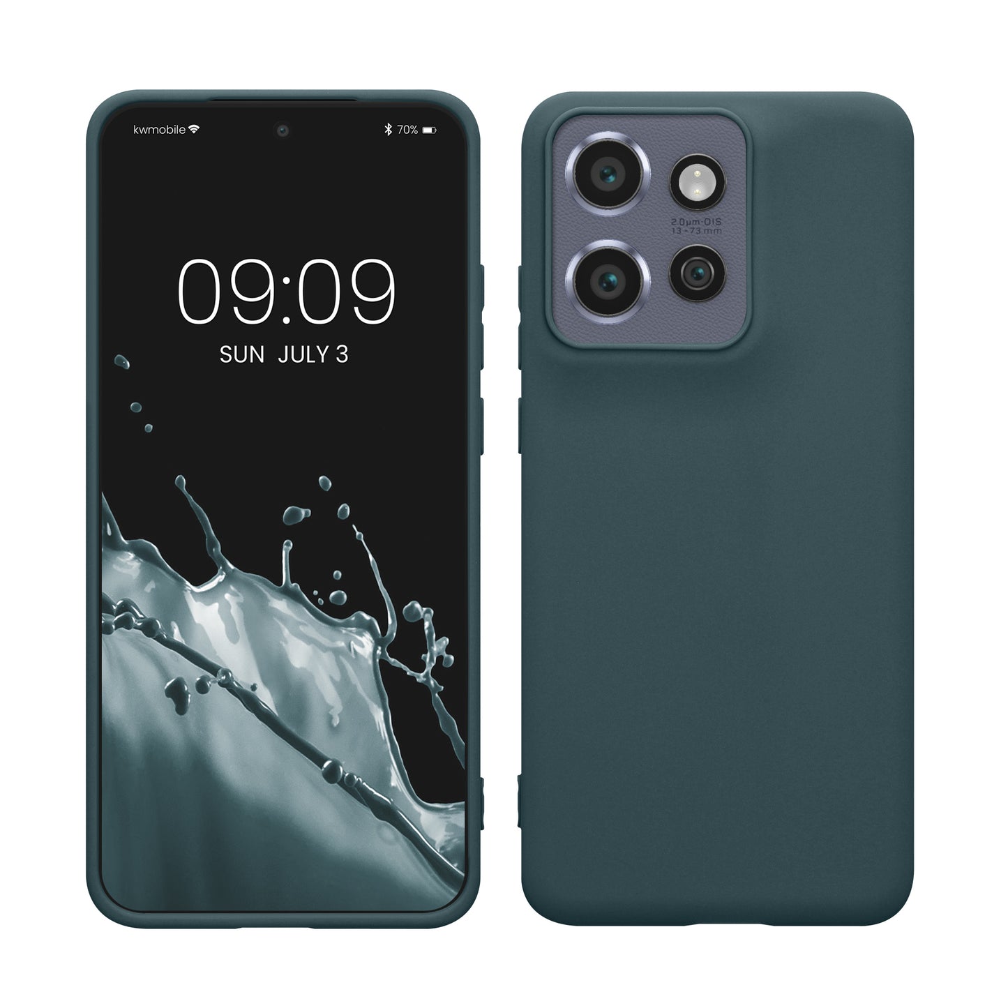 kwmobile Hülle kompatibel mit Motorola Edge 60 Neo / Edge 50 Neo / ThinkPhone 25 Hülle - weiches TPU Silikon Case - Cover geeignet für kabelloses Laden - Dunkler Schiefer Dunkler Schiefer  