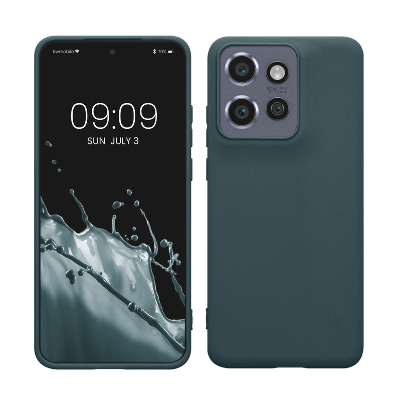 kwmobile Hülle kompatibel mit Motorola Edge 60 Neo / Edge 50 Neo / ThinkPhone 25 Hülle - weiches TPU Silikon Case - Cover geeignet für kabelloses Laden - Dunkler Schiefer Dunkler Schiefer  