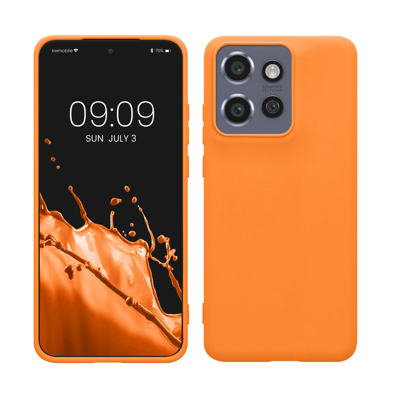 kwmobile Hülle kompatibel mit Motorola Edge 60 Neo / Edge 50 Neo / ThinkPhone 25 Hülle - weiches TPU Silikon Case - Cover geeignet für kabelloses Laden - Fruity Orange Fruity Orange  