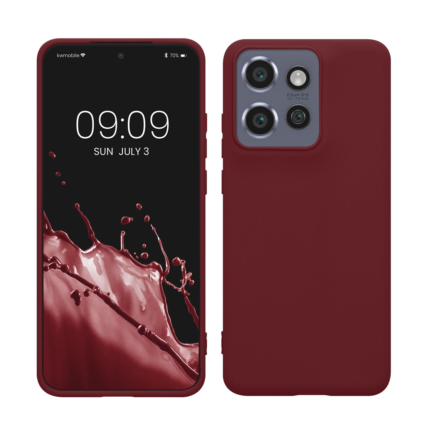 kwmobile Hülle kompatibel mit Motorola Edge 60 Neo / Edge 50 Neo / ThinkPhone 25 Hülle - weiches TPU Silikon Case - Cover geeignet für kabelloses Laden - Bordeaux Violett Bordeaux Violett  