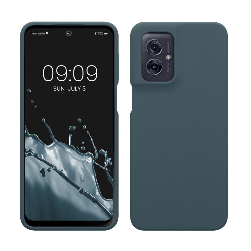 kwmobile Hülle kompatibel mit Motorola Moto G55 5G Hülle - Silikon Handy Case - Handyhülle weiche Oberfläche - kabelloses Laden - Dunkler Schiefer Dunkler Schiefer  