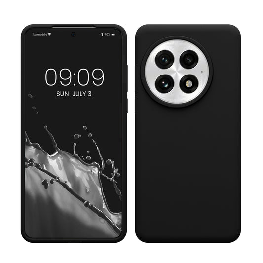 kwmobile Hülle kompatibel mit OnePlus 13 Hülle - Silikon Handy Case - Handyhülle weiche Oberfläche - kabelloses Laden - Schwarz Schwarz  