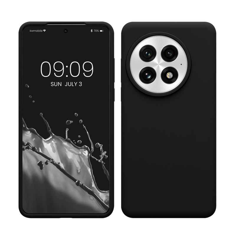 kwmobile Hülle kompatibel mit OnePlus 13 Hülle - Silikon Handy Case - Handyhülle weiche Oberfläche - kabelloses Laden - Schwarz Schwarz  