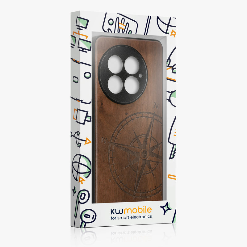 kwmobile Hülle kompatibel mit OnePlus 13 Handy Cover TPU Handyhülle Kompass Vintage