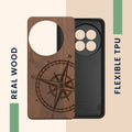 kwmobile Hülle kompatibel mit OnePlus 13 Handy Cover TPU Handyhülle Kompass Vintage