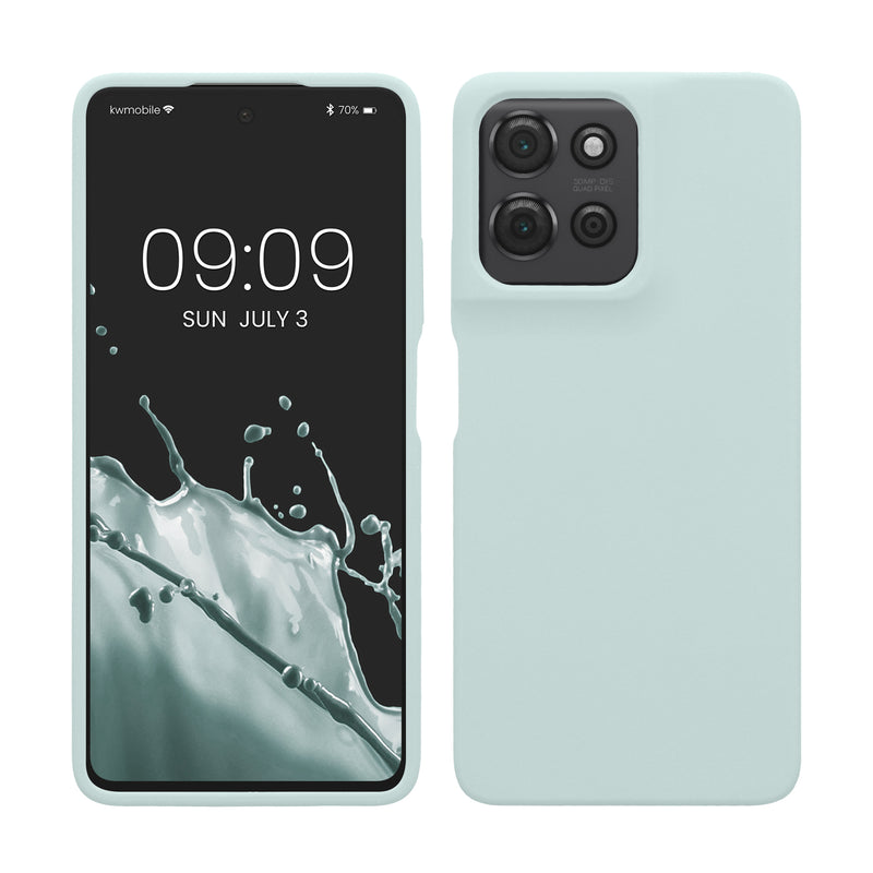 kwmobile Hülle kompatibel mit Motorola Moto G75 5G Hülle - Silikon Handy Case - Handyhülle weiche Oberfläche - kabelloses Laden - Cool Mint Cool Mint  