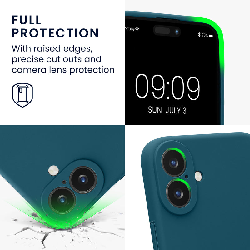 kwmobile Handyhülle für Apple iPhone 16 Plus Hülle Silikon Case Schutzhülle Cover