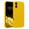 kwmobile Handyhülle kompatibel mit Apple iPhone 16 Plus Hülle - gummierte Handy Case aus Silikon in Strahlend Gelb Strahlend Gelb  