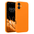kwmobile Handyhülle kompatibel mit Apple iPhone 16 Plus Hülle - gummierte Handy Case aus Silikon in Fruity Orange Fruity Orange  